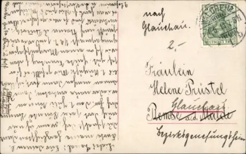 Ak Rotkäppchen, Mädchen mit Blumen