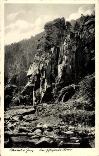 Ak Oker Goslar am Harz, Okertal, der schlafende Löwe