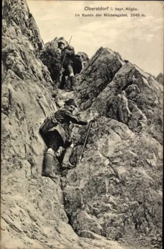Ak Oberstdorf im Oberallgäu, Bergsteiger, Mädelegabel