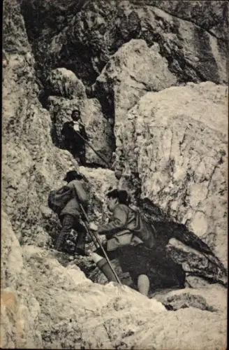 Ak Oberstdorf im Oberallgäu, im Kamin am Hohen Licht