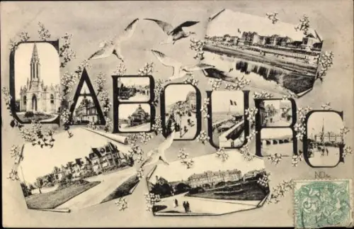 Buchstaben Ak Cabourg Calvados, Teilansicht, Kirche