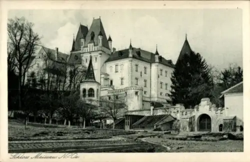 Ak Maissau in Niederösterreich, Schloss   Architektur, Bäume, Garten