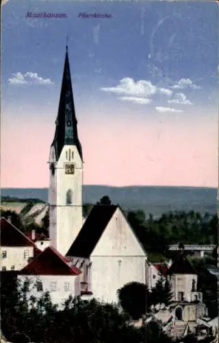 Ak Mauthausen in Oberösterreich, Pfarrkirche