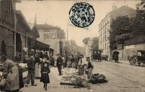 Ak Sèvres Hauts de Seine, Marktansicht