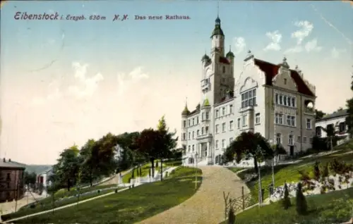 Ak Eibenstock im Erzgebirge Sachsen, Rathaus