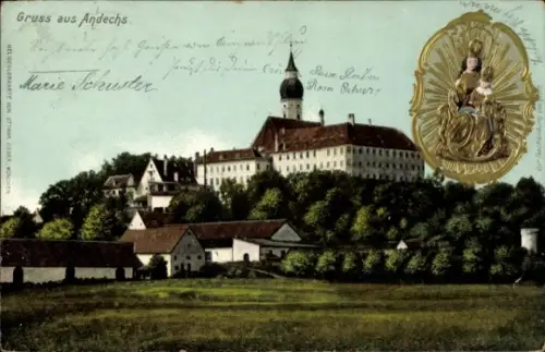 Präge Ak Andechs am Ammersee Oberbayern, Kloster