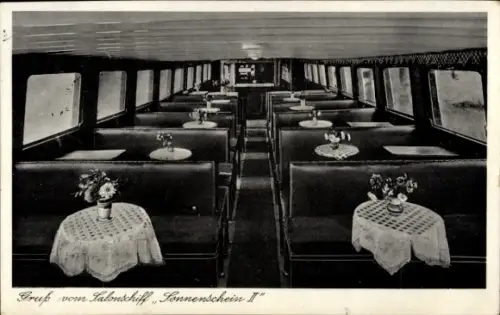 Ak Salonschiff Sonnenschein II, Innenansicht