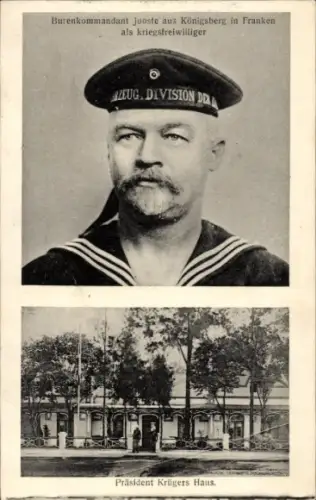 Ak Burenkommandant Jooste aus Königsberg in Franken als Kriegsfreiwilliger
