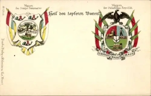 Litho Südafrika, Burenkrieg, Heil den tapferen Buren