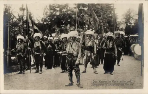 Foto Konstantinopel Istanbul Türkei, Türkische Janitscharen während dem Besuch von Kaiser Wilhelm II