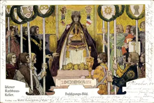 Ak Wien 1 Innere Stadt, Huldigungs-Bild im Rathauskeller
