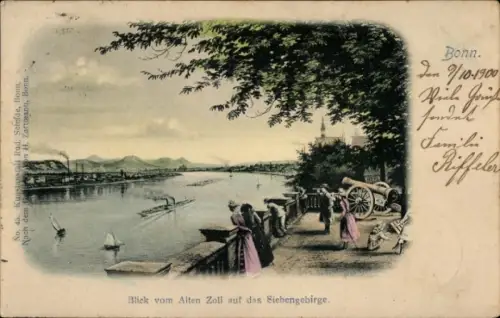 Ak Bonn am Rhein, Siebengebirge, Blick vom Alten Zoll