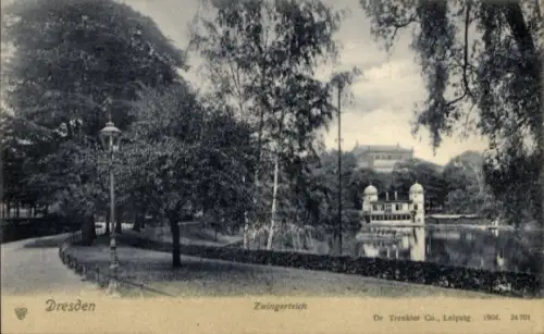 Ak Dresden Altstadt, Zwingerteich