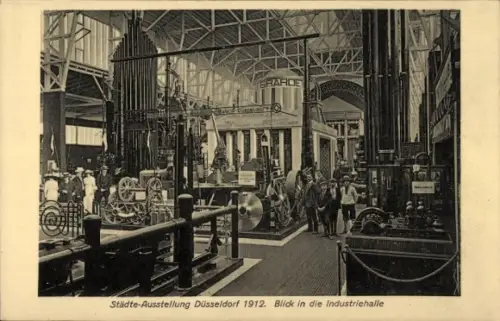 Ak Düsseldorf am Rhein, Städte-Ausstellung 1912, Blick in die Industriehalle