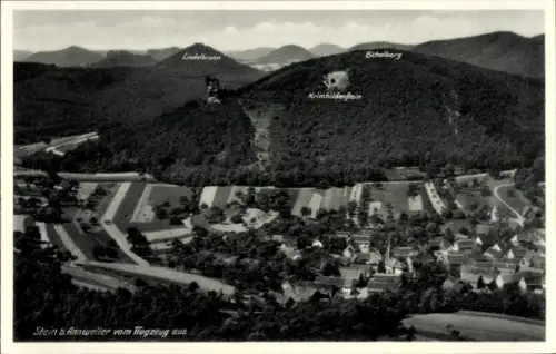 Ak Stein Annweiler am Trifels Pfalz, Fliegeraufnahme