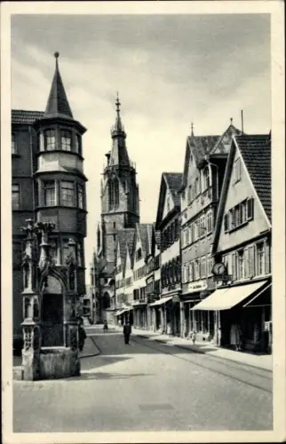 Ak Reutlingen in Württemberg, Lindenbrunnen, Wilhelmstraße