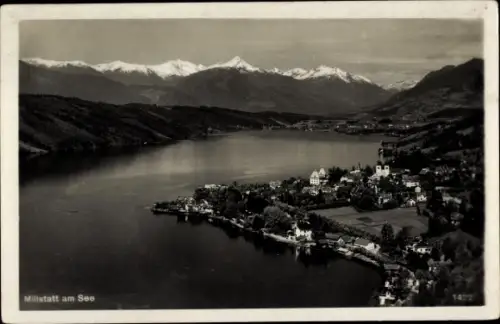 Ak Millstatt am See Kärnten, Ortspanorama, Gebirge