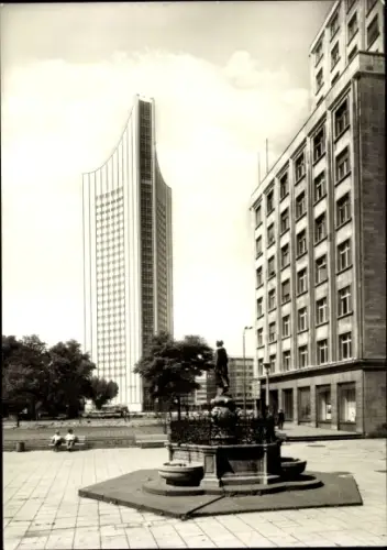 Ak Leipzig in Sachsen, Magdabrunnen und Universitätsgebäude