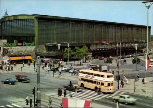 Ak Berlin Charlottenburg, Bahnhof Zoo, Persil Reklame, Bus, Verkehr
