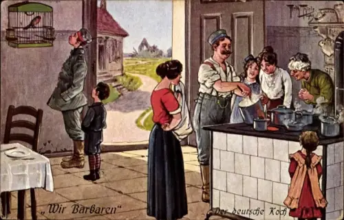Künstler Ak Thiele, Arthur, Wir Barbaren, Der deutsche Koch