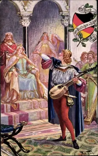 Künstler Ak Thiele, Arthur, Bund der Deutschen in Böhmen, Minnesänger