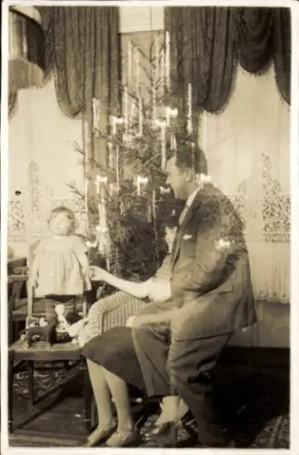 Foto Weihnachten, Eltern, Kind, Tannenbaum, Doppelbelichtung