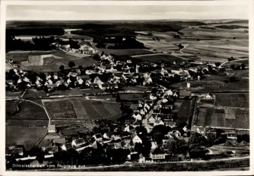 Ak Dinkelscherben in Schwaben, Luftaufnahme von  ländliche Umgebung, Häuser, Felder