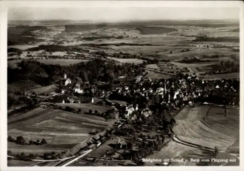 Ak Bödigheim Buchen im Odenwald Baden, Schloss, Burg, Fliegeraufnahme
