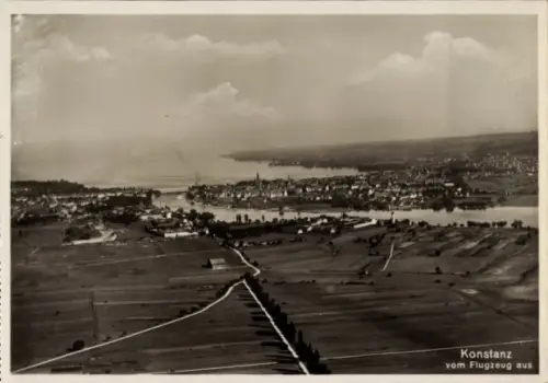 Ak Konstanz am Bodensee, Fliegeraufnahme