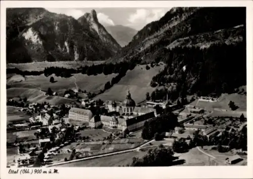 Ak Ettal Oberbayern, Luftaufnahme