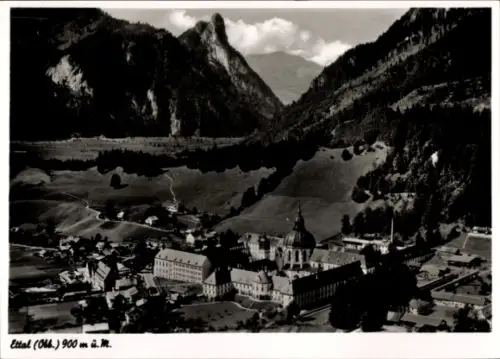 Ak Ettal Oberbayern, Fliegeraufnahme
