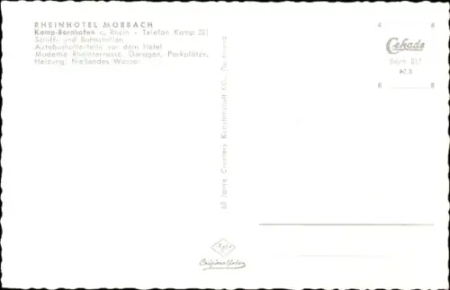 Ak Kamp Bornhofen am Rhein, Rheinhotel Morbach