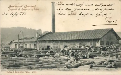 Ak Zavidovići Bosnien-Herzegowina, Sägewerk G. Gregersen & Söhne