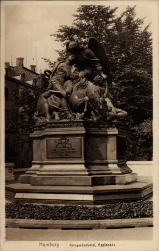 Ak Hamburg Mitte Altstadt, Kriegerdenkmal, Esplanade