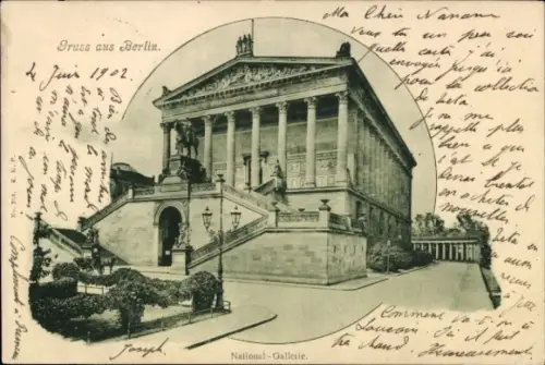 Ak Berlin Mitte, Gruss aus  National-Galerie, 4. Juni 1902, Joseph