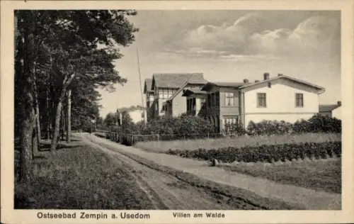 Ak Ostseebad Zempin auf Usedom, Villen am Felde