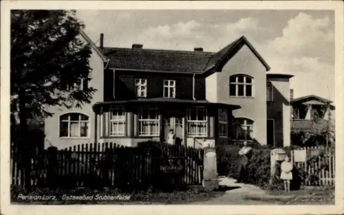 Ak Stubbenfelde Loddin auf Usedom an der Ostsee, Blick auf die Pension Lorz
