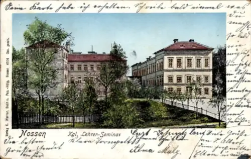 Golden Windows Leuchtfenster Ak Nossen in Sachsen, Kgl. Lehrer-Seminar