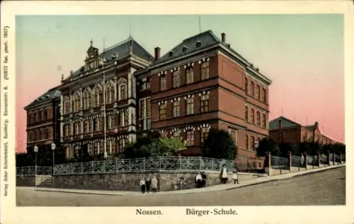 Golden Windows Leuchtfenster Ak Nossen in Sachsen, Bürger-Schule
