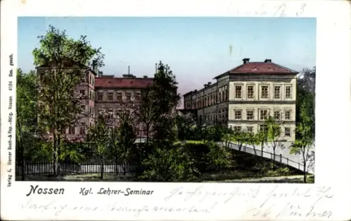 Golden Windows Leuchtfenster Ak Nossen in Sachsen, Kgl. Lehrer-Seminar