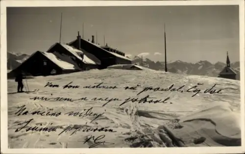 Foto Ak Zell am See in Salzburg, Hotel Schmittenhöhe, eingeschneit