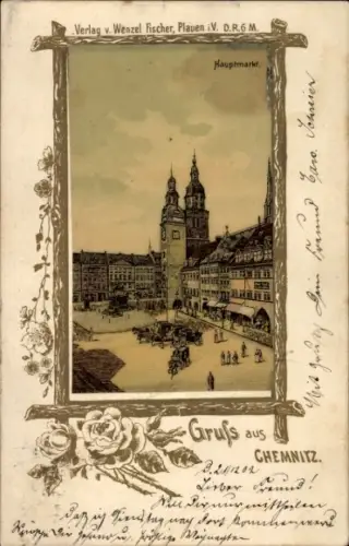 Passepartout Litho Chemnitz in Sachsen, Hauptmarkt
