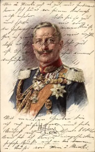 Ak Kaiser Wilhelm II., Portrait in Uniform, Orden