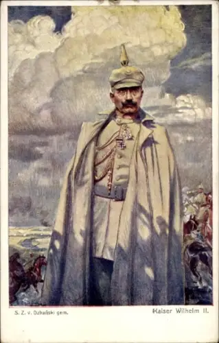Künstler Ak v. Dzbanski, S.Z., Kaiser Wilhelm II., Österr. Rotes Kreuz