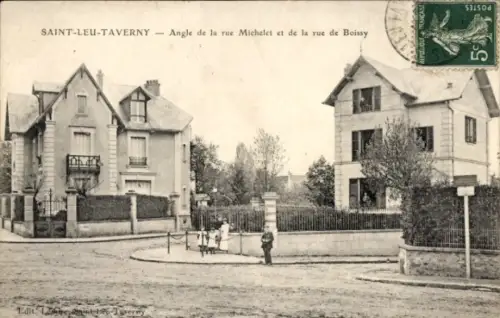 Ak Saint Leu Taverny Val-de-Oise, Angle de la Rue Michelet et de la Rue de Boissy