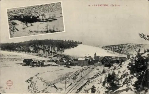 Ak La Bastide Lozère, En Hiver, Winter, Ortschaft