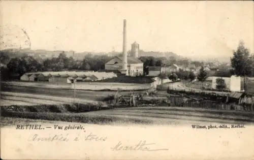 Ak Rethel Ardennes, Vue générale, Usine