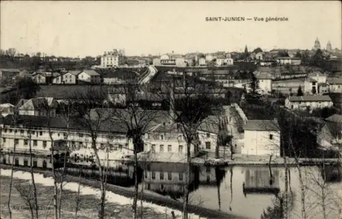 Ak Saint Junien Haute Vienne, Vue generale