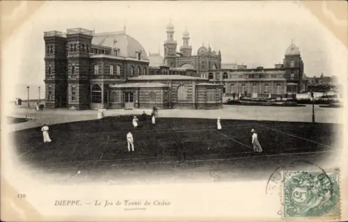 Ak Dieppe Seine Maritime, Le Jeu de Tennis du Casino