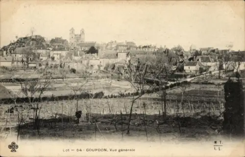 Ak Gourdon Lot, Vue générale